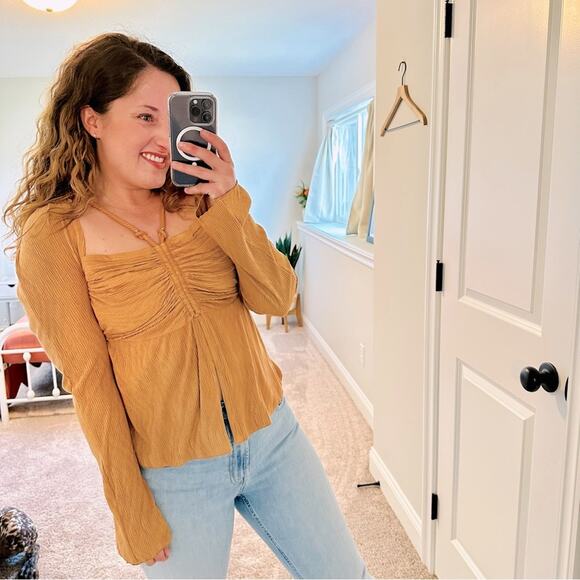 Jonathan Simkhai Tan Orange Top Medium - Picture 1 of 11